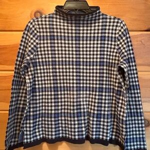 Crown & Ivy Blue, Black and White Turtleneck Sweater